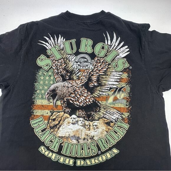 STURGIS 2016 black t-shirt men's  motorcycle graphic print front and back MEDIUM - Picture 6 of 8